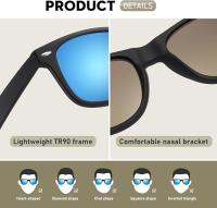 Gafas de Sol polarizadas-Protección Gafas de Sol rectangulares Retro Negro Gafas de Sol Unisex Clásico Ultraligero Sombras  3-black Light Blue/Mirror - details 2