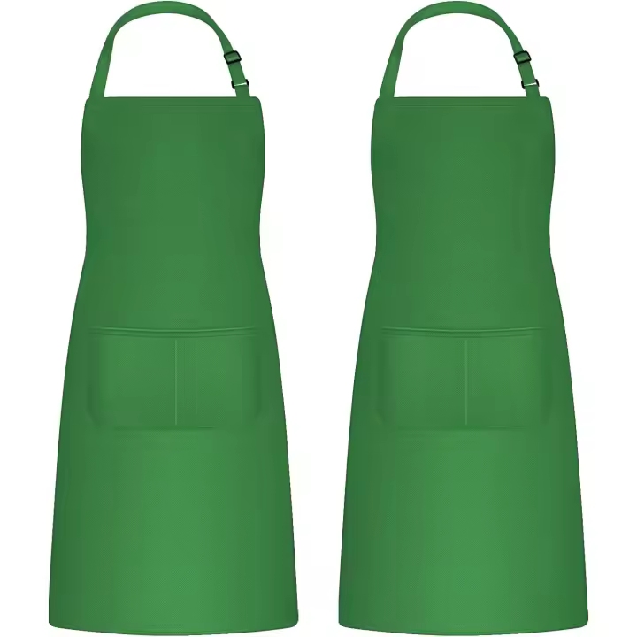 2 piezas de delantales de cocina para hombres y mujeres, delantal para el hogar portaherramientas delantales con 2 bolsillos para barbacoa, jardinero delantal adultos ajustable para jardinería - 1
