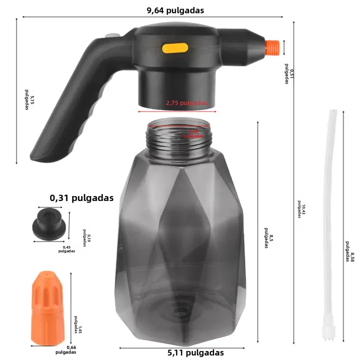 Botella De Rociador Eléctrico Recargable De 2L Con Atomizador Para Riego De Plantas En Jardín Herramienta De Jardinería Portátil - 1