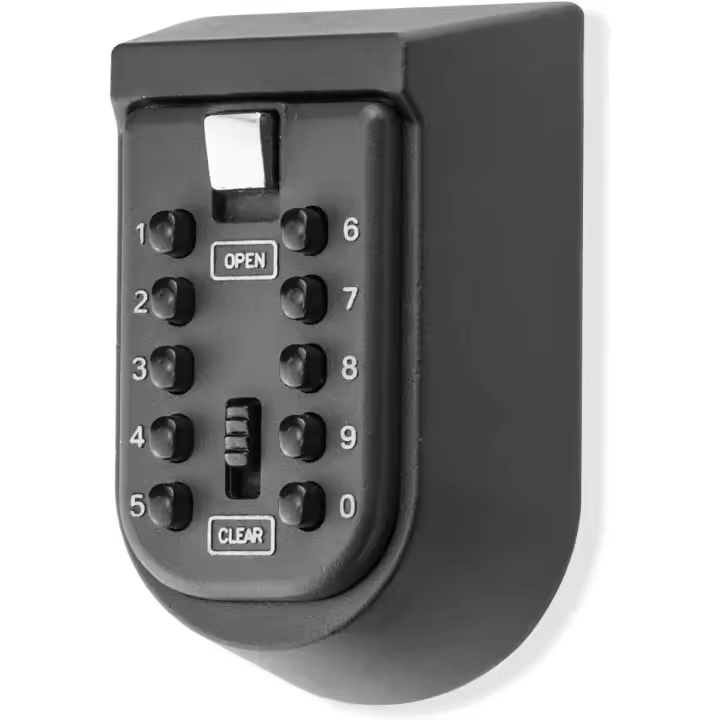 Caja fuerte para llaves de pared para exteriores, cerradura con combinación de 10 dígitos, caja de almacenamiento externa con pulsador de goma, adecuada para la puerta de entrada de una casa, para el cuidado de personas mayores. - 1