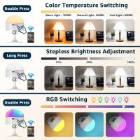 2PCS Bombilla LED RGB Recargable E27 Con Imán Y Control Remoto 5 Modos Timer Carga USB 2200mAh Para Iluminación Diaria En Cocina Comedor Dormitorio Estudio Baño - details 1