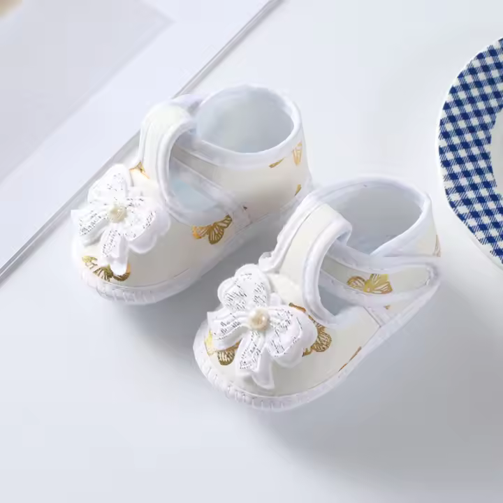 Zapatos De Bebé Para Primera Caminata Con Lazo Floral Para Niñas Suela Suave Comoda Para Recién Nacidos Niños Recién Nacidos Verano 2024 - 1