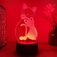 Luz Nocturna 3D Animal Gato León Rey Interruptor USB Toque Colorido 16 Colores Nueva Creativa Ambiental Regalo De Navidad - details 3