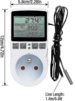 Controlador de temperatura digital Socket Thermostat de refrigeración de calefacción 230V with sensor Socket y probe Pantalla LCD para winteradero, Acuario, Terrarium, Rep - details 0