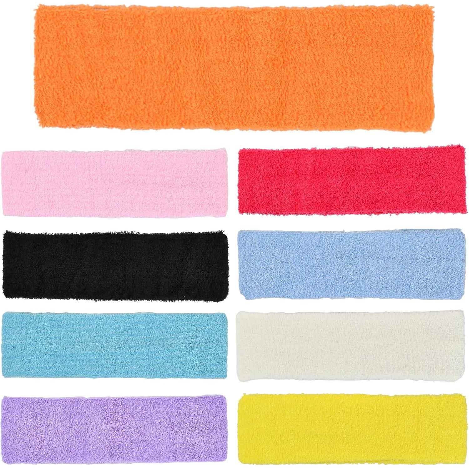 Diademas Deportiva Elásticas, Kit de 9 Bandas Diademas Deportivas para Hombres y Mujeres Banda Elástica de Pelo Transpirable Antideslizante Adecuado para Correr, Yoga, Ciclismo, Fitness