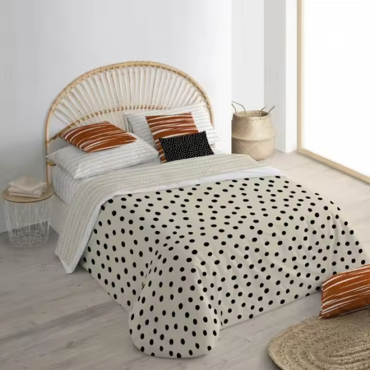 Funda Nórdica Ripshop Vitoria Beige 260 x 240 cm Cuello de botella - 1