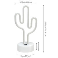 Lámpara De Mesa LED En Forma De Cactus Con Luz Neón Para Fiesta Cumpleaños Decoración De Hogar Y Camping Potenciada Por Batería Y USB - details 2