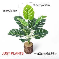 Planta Artificial De Monstera De 43 Cm Con 12 Hojas Hojas Verdes De Palma Tropicales Para Decoración De Jardín Y Hogar - details 5
