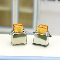 Mini Toaster De Escala 1:12 Para Escena De Cocina Modelo Metálico Creativo Accesorios Para Casa De Muñecas Simulación De Toaster Para Desayuno - details 0