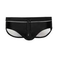 Bikini De Baño Para Hombres Sexy Slip Briefs De Baño De Cintura Baja Color Negro Shorts Malla Cordón Surf Beachwear - details 8