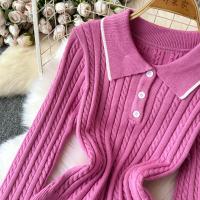 Conjunto De Dos Piezas Para Mujer REALEFT Otoño Invierno Traje De Pista De Correr Polo Collar Suéter Y Falda Skater A-line Nuevo 2024 - details 3
