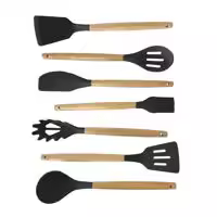 Set de Utensilios de Cocina de Silicona y Madera 19 piezas Home Cuchillos Tabla de Cortar Organizador de Cocina Pelador - details 2