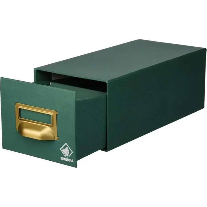 Mariola fichero carton forrado en geltex nº1 para 500 fichas - medidas 125x95x250mm - resistente y duradero - color verde - 1