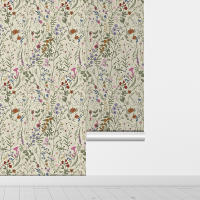 Papel Tapiz PVC Floral Beige Pálido Adhesivo Para Cocina Baño Decoración De Pared Resistente Al Agua Y a La Humedad Estilo Pastoral - details 3