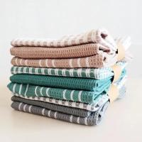 Toallas De Té De Algodón Tres Enlaces Paños De Cocina Y Baño Toallas De Mano Tejidas Al Estilo Tela Para El Hogar Pack De 3 - details 0