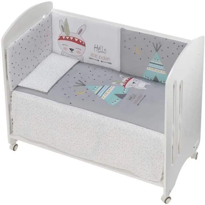 Edredón Cuna y Chichonera  Modelo Tipi Oso gris Interbaby - 1