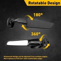 Espejo Retrovisor Ajustable Para Motocicleta Suzuki GSXR 600 750 1000 GSX1300R GSX650F GSX-R Aluminio Y Vidrio Negro - details 5