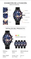 Reloj De Pulsera De Lujo Para Hombre Deportivo Y Casual Con Calendario Y Manos Luminosas Reloj De Cuarzo De Moda Con Correa De Aleación - details 1