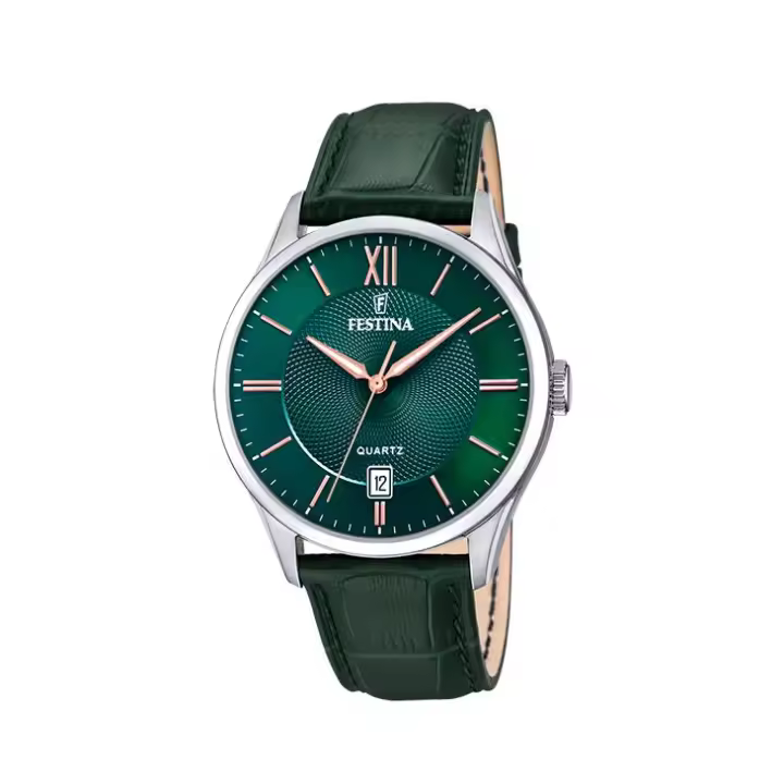 Reloj Hombre Festina Classic – Correa de Piel Verde | Sofisticación y Estilo Único F20426/7 - 1