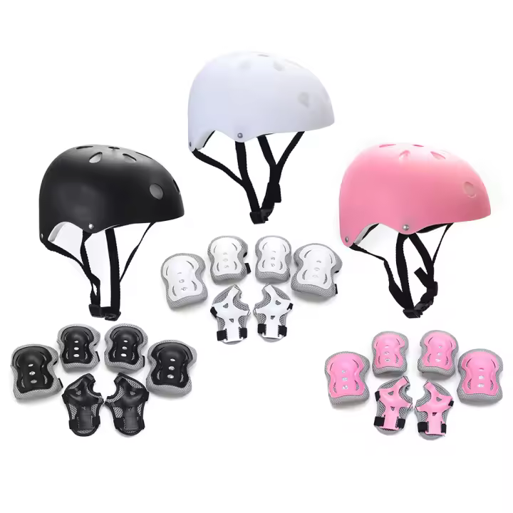 Juego De Protección Deportiva Para Niños Y Niñas 7PCS Esquísatecato Con Casco Patines Y Scooter Equipamiento De Protección Para Ciclismo Patinaje Y Esquí - 1