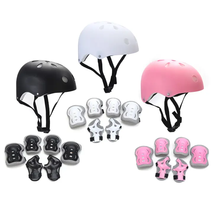 Juego De Protección Deportiva Para Niños Y Niñas 7PCS Esquísatecato Con Casco Patines Y Scooter Equipamiento De Protección Para Ciclismo Patinaje Y Esquí - 1