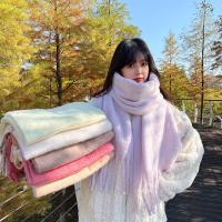 Bufanda De Pashmina Suave Para Invierno Para Mujeres Y Niñas Color Sólido Larga Con Borlas Gruesa Y Ternura Abrazadora Multifuncional Para Casual - details 6
