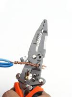 Tijeras De Reparación Multifuncionales JUSTINLAU Para Cableado Con Cortador Y Desenredador De Hilo Herramienta De Mano De Crimpado Vanadio Cromado - details 5