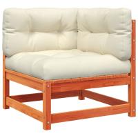 vidaXL Sofá esquinero de jardín con cojines madera abeto Douglas Natural y negro, Natural y girs, Marrón pino Conjunto Terraza Muebles Jardín Exterior Juego de Muebles de jardín Mueble Jardín Exterior Muebles de Salon Exterior - details 1