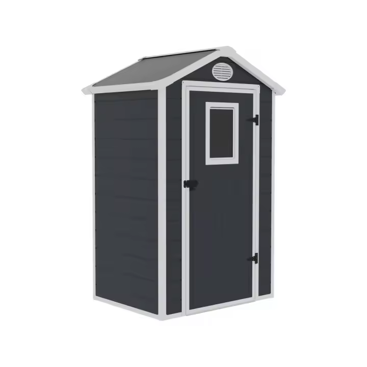 Caseta de jardín de resina "Texas" - kit de anclaje incluido - 1,34 m² - Antracita - 1