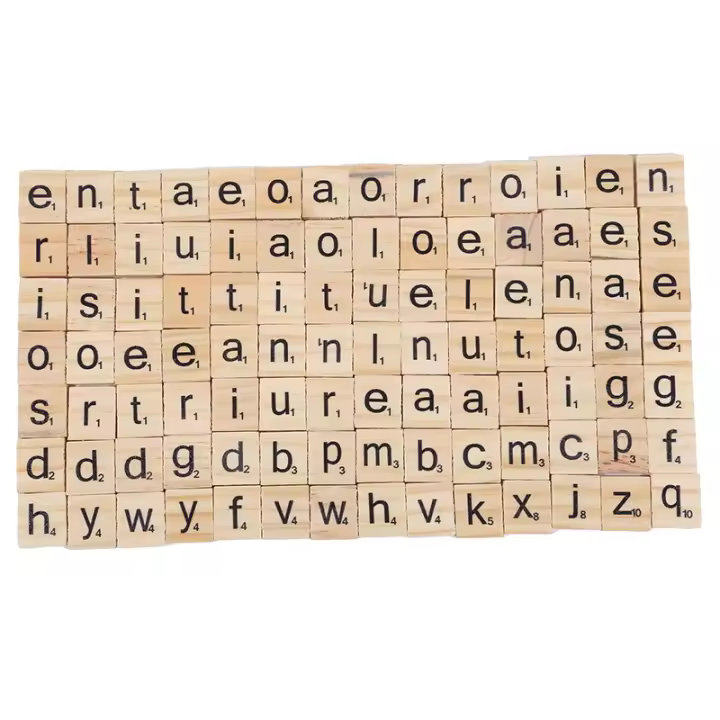 100pcs Abecedario Wooden Letters Ingles Alfanumerico Adornos Para Manualidades Palabras Inglesas Juguetes Educativos De Madera Para Niños - 1
