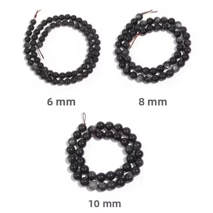 Bolas De Piedra Preciosa Negra Labradorita AAAAA 6/8mm Para Creación De Joyas Collares Y Pulseras DIY - 1