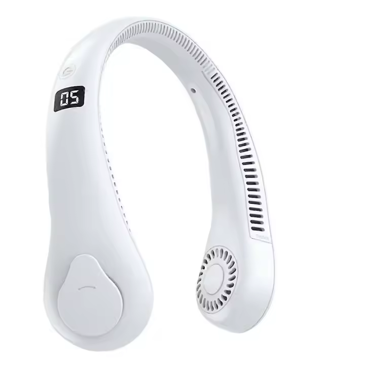 Leafless Hanging Neck Fan, Lazy And Convenient Mini Portable Outdoor Sports Rechargeable Fan White - 1