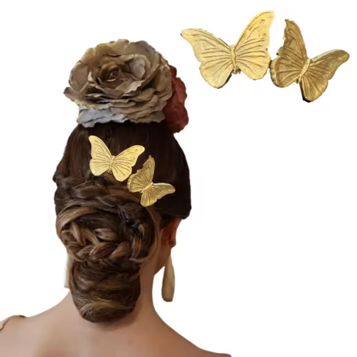 2 Peineta Flamenca Mariposas-Accesorios Pelo Mujer/niña-Complementos Flamenca. Hecho A Mano-España - 1