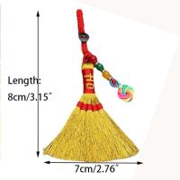 Mini Escoba Tejida a Mano Con Borlas Ornamentos Chinos Estilo Tradicional Regalos Afortunados Para Bebés Creativos Suministros Festivos - details 2