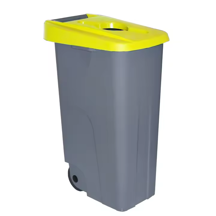 Denox Contenedor Reciclaje 85 Litros Abierto Encajable con Ruedas y Clip - 1