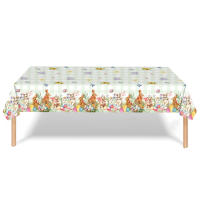 Mantel De Pascua Rectangular Con Diseño De Granja Y Conejos Ideal Para Fiestas Y Decoración Del Hogar Estilo Pastoral Sintético 1 Pieza - details 1