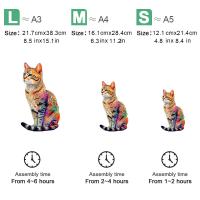 Rompecabezas De Madera En Forma Irregular De Gato De Color Exquisito Caja De Regalo Personalizado De Alta Calidad Para Familia Único Regalo Para Adultos - details 8
