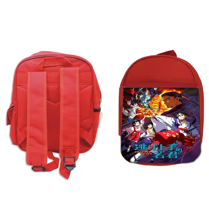 MERCHANDMANIA PACK MOCHILA ROJA Y ESTUCHE Nige Jouzu no Wakagimi personajes school material - 1