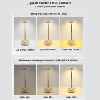 Lámpara De Escritorio LED Clásica Recargable Sin Cable Con Sensor De Toque 3 Colores Infinitos Modos Retro Estilo LED Luz Nocturna - details 3