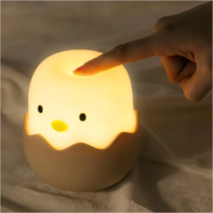 Luz de noche para niños, luz de noche para bebés, luz de noche USB de silicona kawaii con control táctil regulable para la habitación del bebé y la lactancia materna - 1