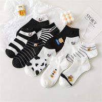 10 Pares De Calcetines Bajo Tubo Con Patrón De Animales Para Mujer Estilo Casual Moda Popular Calcetines Para Dama Y Niña - details 0