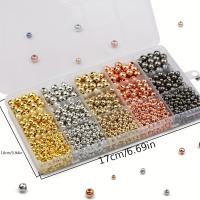 Kit De Perlas Redondas Para Joyería DIY 1500Pcs Tamaños 4/6/8MM Colores Plata/Oro Espaciadores Para Pulseras Y Collares - details 1