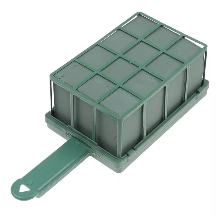 1Pc Soporte De Flor En Forma De Rectángulo Para Arreglo Artificial De Flores Secas Bloques De Espuma De Flor Con Mango Y Cages Holder - 1