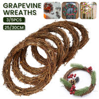 Corona De Rattan Natural Redonda DIY Para Decoración De Fiestas Y Bodas Regalo De Navidad Con Ramas Y Hojas De 15/20/25/35cm - details 0