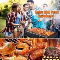 Pequeño Barbacoa Portátil De Acero Inoxidable Para Camping Y Pícnic Herramienta De Cocina Al Aire Libre Mini Barbacoa Con Carbón - details 5