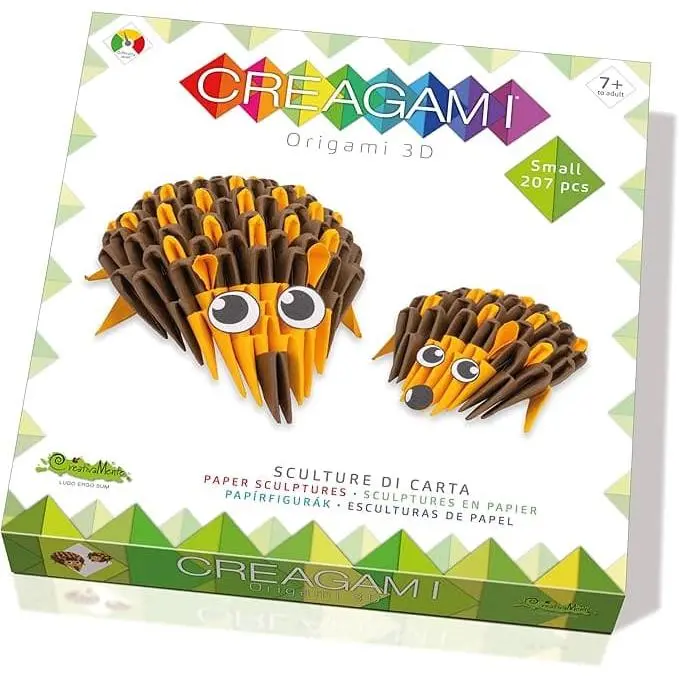 Creagami erizo - Origami 3D de 207 piezas - A partir de 7 años - ideal para el desarrollo de las funciones cognitivas básicas y avanzadas - fortaleza la concentración en sus 4 variantes - Fabricado por Oxford y CreativaMente - 1