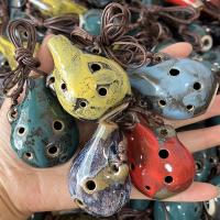 Ocarina Chinesa Estilo 2024 Con 6 Agujeros Flauta De Cerámica Multitono Instrumento Musical Vintage Accesorios De Regalo - details 4