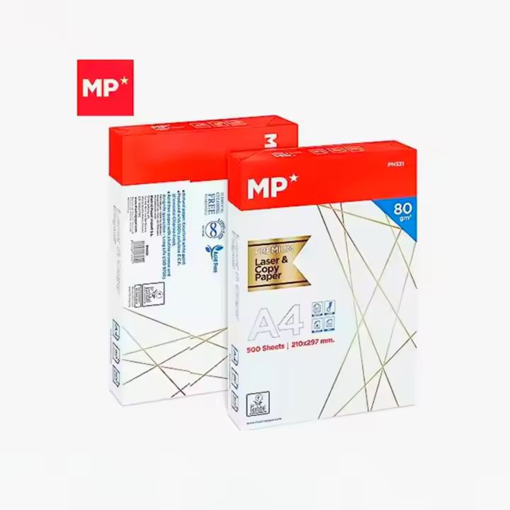 MP Folios Din A4 500 hojas 210*297MM 80gramos Papel Blanco Premium para Impresora Multifunción, para Uso de Oficina, Material Escolar, Paquete de Impresión Multiusos de alta calidad y densidad. - 1