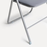 ORION91 Silla Plegable AQUILA Acolchada Piel Sintética y Estructura Metálica - Color GRIS 39 x 44 x 78 cm - SpazioLuzio - details 0