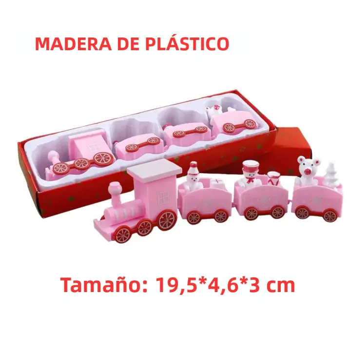 Adorno De Navidad De Tren De Madera/Plástico Decoración De Feliz Navidad Para El Hogar Regalos De Xmas 2023 Día De Año Nuevo 2024 - 1